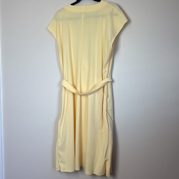 Athleta Newport Wrap Dress, City Stripe Lunaria Yellow SIZE XL - Picture 10 of 10